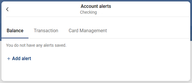 Screen shot of "Account alerts" settings